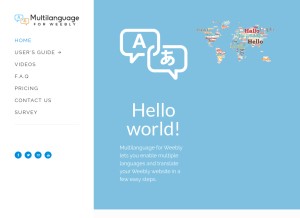 How multilanguage.xyz looks like on a tablet such as an iPad.