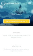 How multimedium.be looks like on a mobile device such as an iPhone.