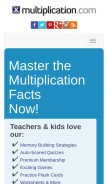 How multiplication.com looks like on a mobile device such as an iPhone.