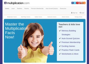 How multiplication.com looks like on a tablet such as an iPad.