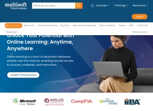 How multisoftvirtualacademy.com looks like on a tablet such as an iPad.