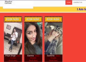 How mumbaicallgirls.co.in looks like on a tablet such as an iPad.