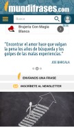 How mundifrases.com looks like on a mobile device such as an iPhone.