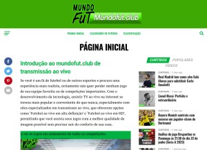 How mundofut.club looks like on a tablet such as an iPad.