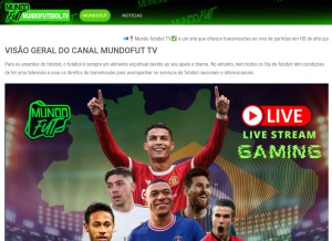 How mundofut.icu looks like on a tablet such as an iPad.