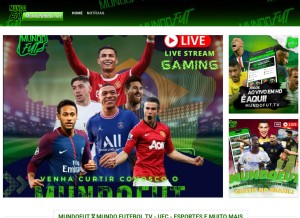 How mundofutebol.net looks like on a tablet such as an iPad.