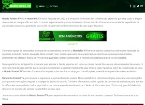 How mundofutebol.top looks like on a tablet such as an iPad.