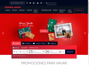 How mundojoven.com looks like on a tablet such as an iPad.