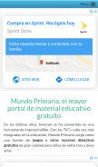 How mundoprimaria.com looks like on a mobile device such as an iPhone.