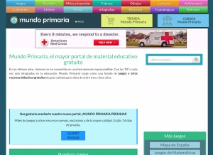 How mundoprimaria.com looks like on a tablet such as an iPad.