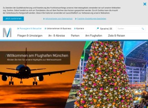 How munich-airport.de looks like on a tablet such as an iPad.