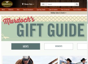 How murdochs.com looks like on a tablet such as an iPad.