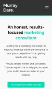 How murraydare.co.uk looks like on a mobile device such as an iPhone.