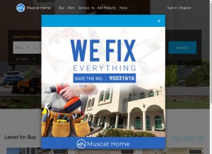How muscathome.com looks like on a tablet such as an iPad.