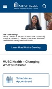 How muschealth.org looks like on a mobile device such as an iPhone.
