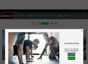 How muscleandfitness.fr looks like on a tablet such as an iPad.