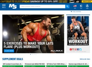 How muscleandstrength.com looks like on a tablet such as an iPad.