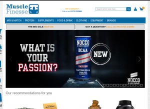 How musclefinesse.com looks like on a tablet such as an iPad.