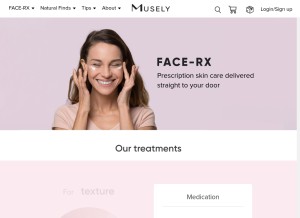 How musely.com looks like on a tablet such as an iPad.