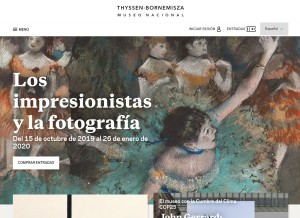 How museothyssen.org looks like on a tablet such as an iPad.