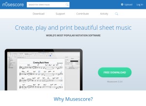 How musescore.org looks like on a tablet such as an iPad.