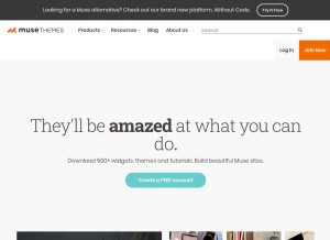 How musethemes.com looks like on a tablet such as an iPad.