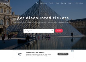 How museuly.com looks like on a tablet such as an iPad.
