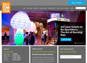 How museumca.org looks like on a tablet such as an iPad.