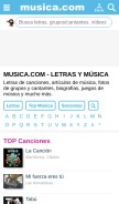 How musica.com looks like on a mobile device such as an iPhone.
