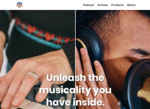 How musical-u.com looks like on a tablet such as an iPad.
