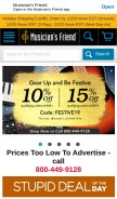 How musiciansfriend.com looks like on a mobile device such as an iPhone.
