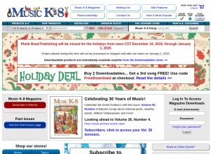How musick8.com looks like on a tablet such as an iPad.