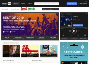 How musicme.com looks like on a tablet such as an iPad.