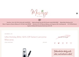 How musingsofamuse.com looks like on a tablet such as an iPad.