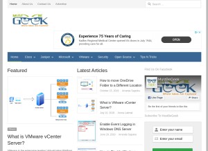 How mustbegeek.com looks like on a tablet such as an iPad.