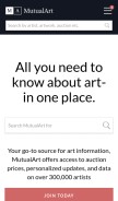 How mutualart.com looks like on a mobile device such as an iPhone.
