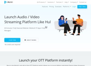 How muvi.com looks like on a tablet such as an iPad.