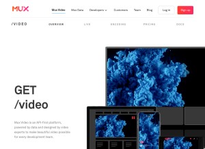How mux.com looks like on a tablet such as an iPad.