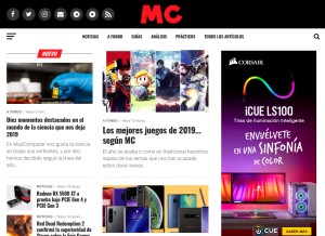 How muycomputer.com looks like on a tablet such as an iPad.