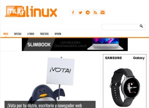 How muylinux.com looks like on a tablet such as an iPad.