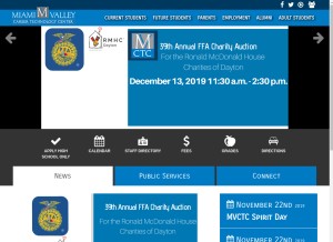 How mvctc.com looks like on a tablet such as an iPad.