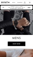 How mvmtwatches.com looks like on a mobile device such as an iPhone.