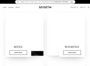 How mvmtwatches.com looks like on a tablet such as an iPad.