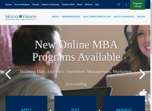 How mvnu.edu looks like on a tablet such as an iPad.