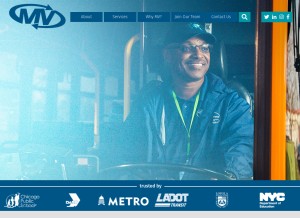 How mvtransit.com looks like on a tablet such as an iPad.