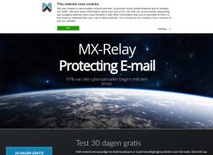 How mx-relay.com looks like on a tablet such as an iPad.