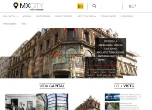 How mxcity.mx looks like on a tablet such as an iPad.
