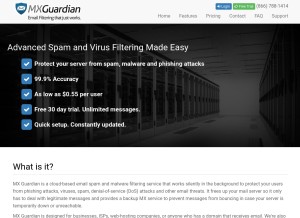 How mxguardian.net looks like on a tablet such as an iPad.