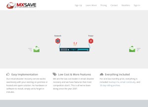 How mxsave.com looks like on a tablet such as an iPad.