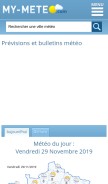 How my-meteo.com looks like on a mobile device such as an iPhone.